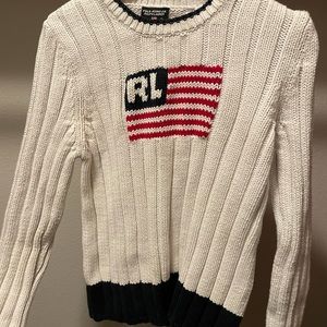 Vintage POLO Ralph Lauren Flag Crewneck Sweater
